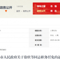 六安市人民政府关于徐欣等同志职务任免的通知